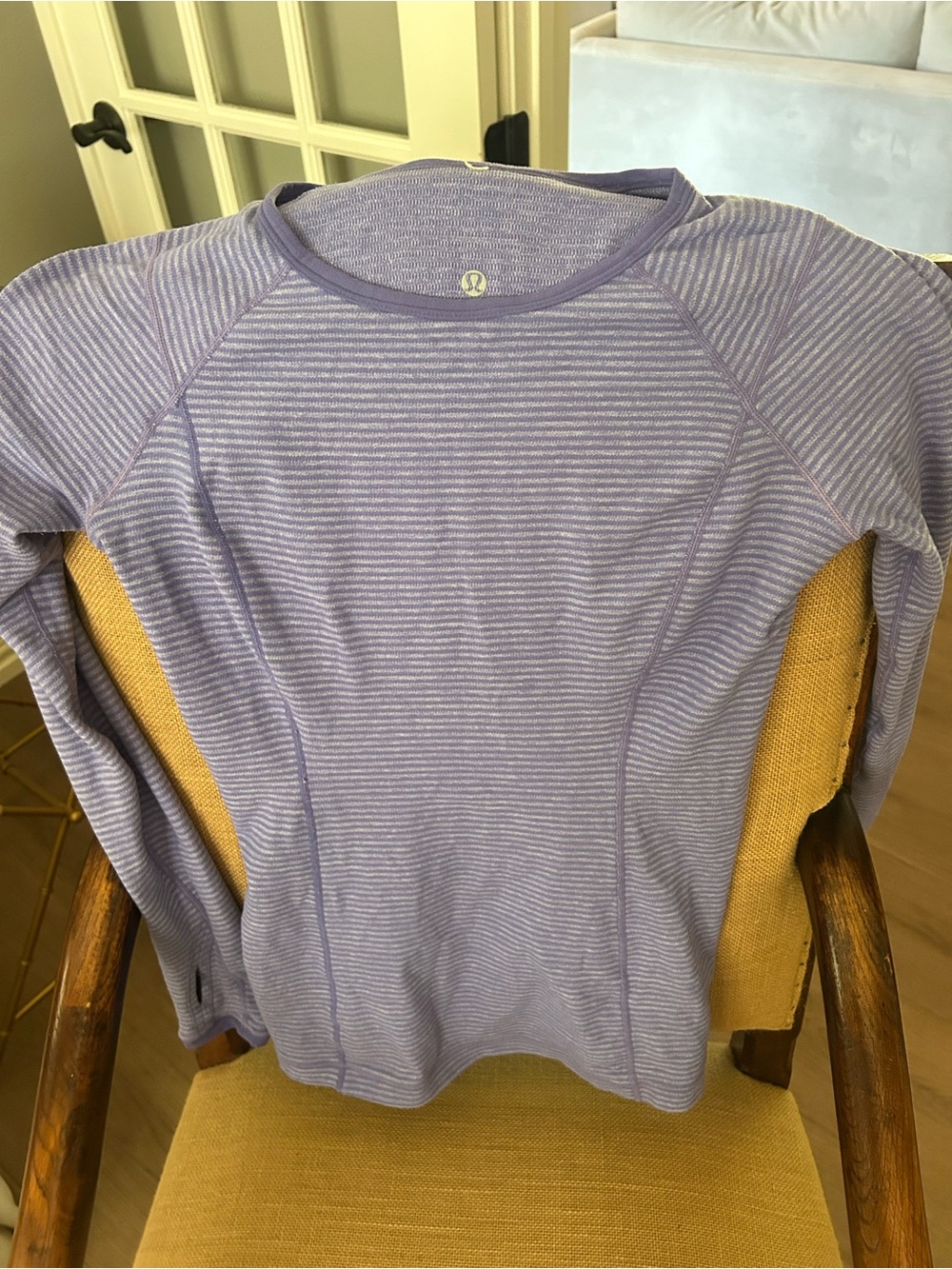 Lululemon Purple Striped Athletic Top